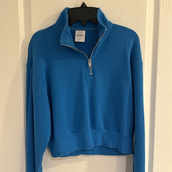 Aritzia TNA Airy Quarter Zip Sweatshirt Size Small - Picture 3 of 4